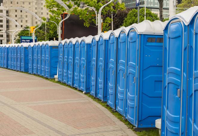 spacious portable restrooms equipped with hand sanitizer and waste disposal units in Bingham Canyon